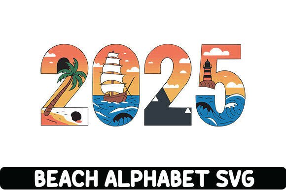Beach Alphabet Svg Design: Graphics for Crafts and Small Business