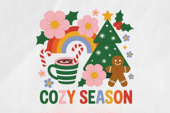 Boho Floral Christmas SVG Design: Graphics for Crafts