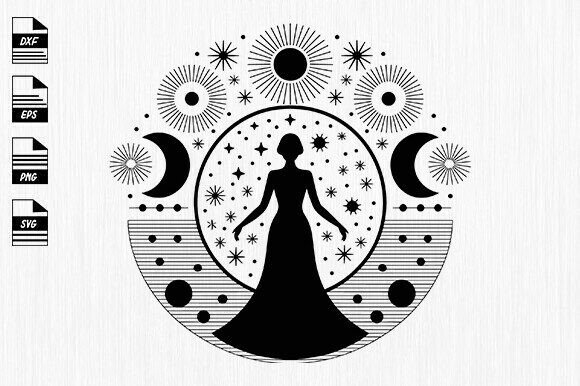 Celestial Boho SVG Design for Crafts and Graphics