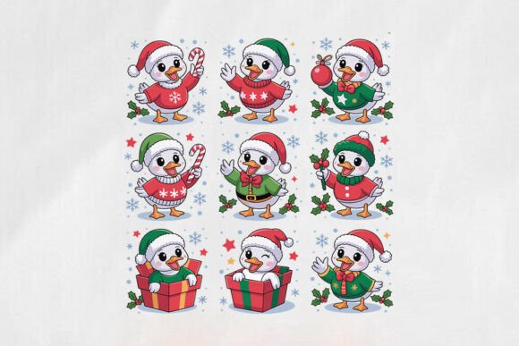 Festive Goose Duck Christmas SVG for Crafts