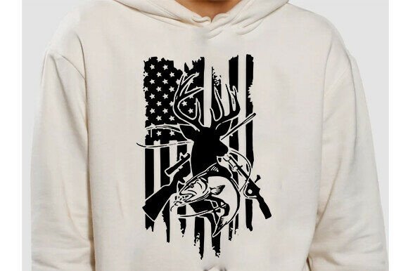 Fishing and Hunting American Flag Svg,Fi Graphics