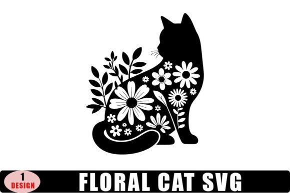 Floral Cat Svg: Graphics and Crafts in One