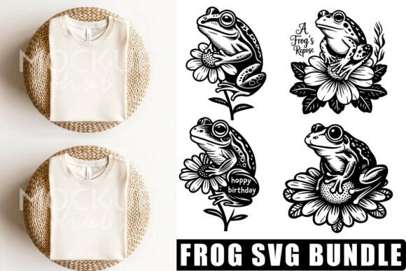 Frog Svg Png, Floral Frog Svg, Animal Sv