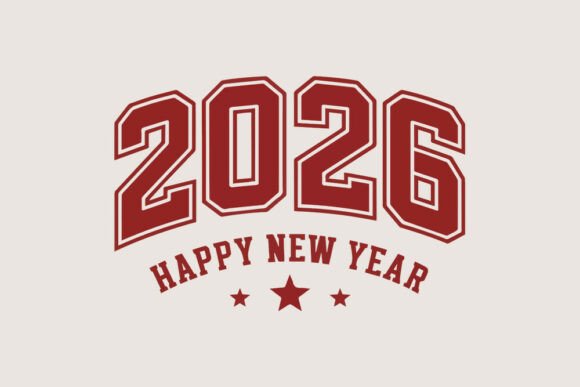Happy New Year 2026 SVG Vintage Varsit