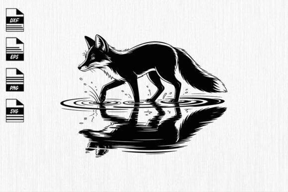 Mystical Fox Silhouette Svg for Graphics and Crafts