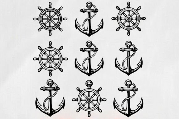 Nautical Anchor Ship Wheel Svg Bundle
