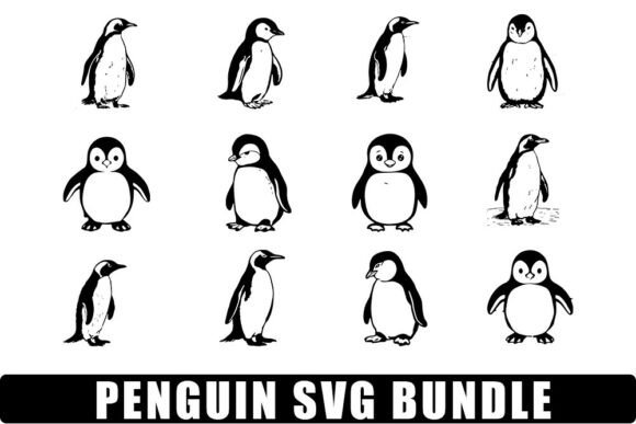 Penguin Svg Bundle: Graphics & Crafts