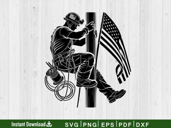 Pole Lineman Silhouette Svg, Funny Gift