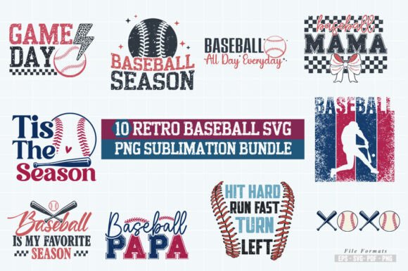 Retro Baseball SVG Sublimation Bundle