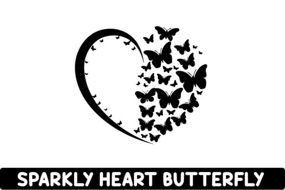 Sparkly Heart Butterfly Svg Design: Graphics and Crafts